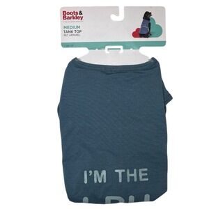 NEW - Boots & Barkley medium dog tank top - blue - "I'm the Alpha"